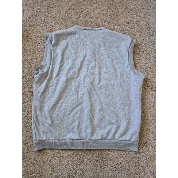 VTG Muleskins Mens Size XL Sleeveless Gray Zip Up Vest Sweatshirt Thermal - Picture 5 of 5
